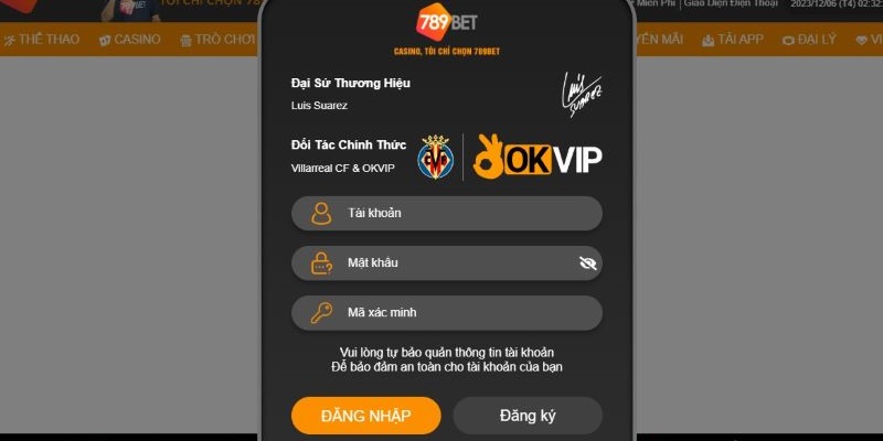 Điền đầy đủ các thông tin để đăng nhập 789Bet nhanh chóng